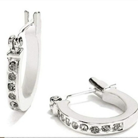 Coach Jewelry - COACH Pave Crystal Huggie Earrings